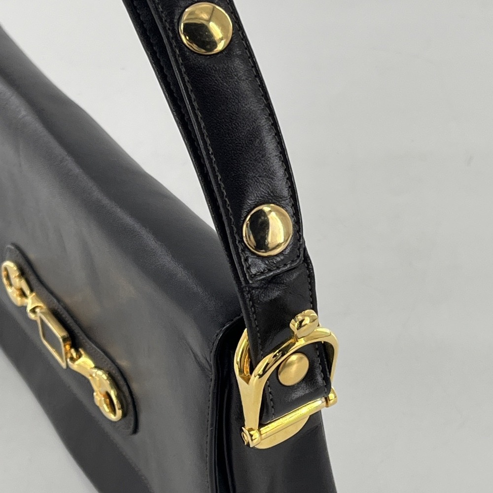 Vintage MCM Susan Gail Leather Shoulder Bag Rare Gold Spur Accents Quiet Luxury - Picture 3 of 16